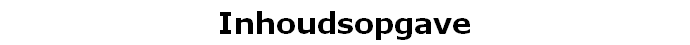 Inhoudsopgave