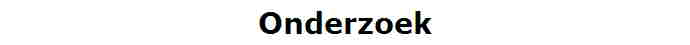 Onderzoek