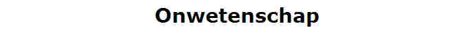 Onwetenschap