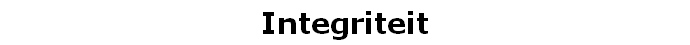 Integriteit