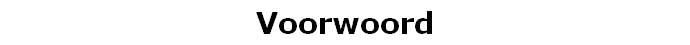 Voorwoord